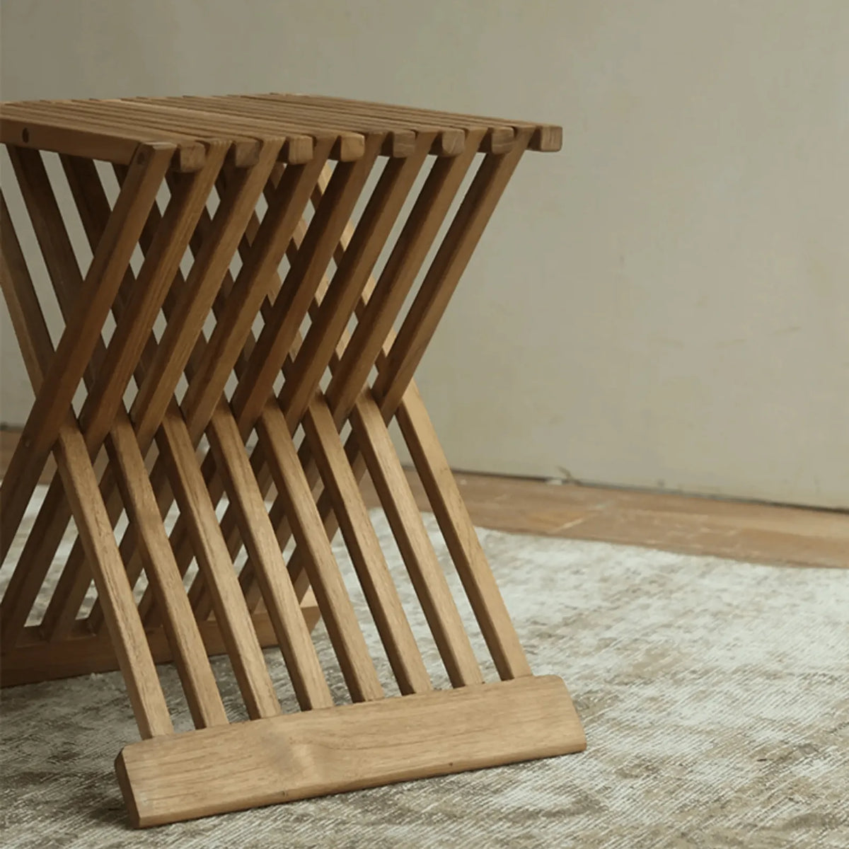 Teak Outdoor Lounge Chairs and Folding Tables with Cushioned Resort Style