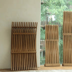 Teak Outdoor Lounge Chairs and Folding Tables with Cushioned Resort Style