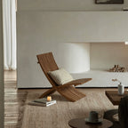 Teak Outdoor Lounge Chairs and Folding Tables with Cushioned Resort Style