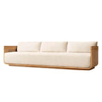 Teak Outdoor Sofa Conversation Set with PE Woven Frame and Coffee Table