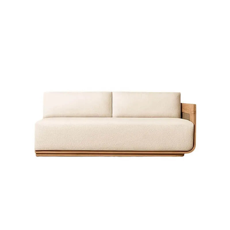 Teak Outdoor Sofa Conversation Set with PE Woven Frame and Coffee Table