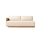 Teak Outdoor Sofa Conversation Set with PE Woven Frame and Coffee Table