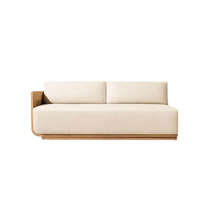 Teak Outdoor Sofa Conversation Set with PE Woven Frame and Coffee Table