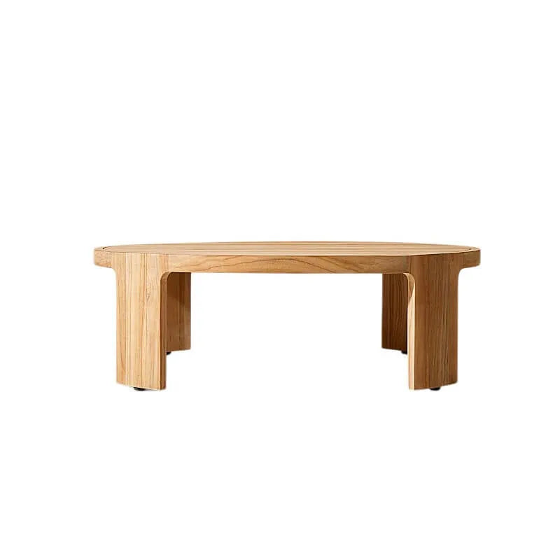 Teak Outdoor Sofa Conversation Set with PE Woven Frame and Coffee Table