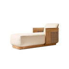 Teak Outdoor Sofa Conversation Set with PE Woven Frame and Coffee Table