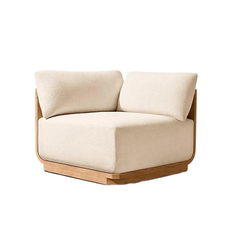 Teak Outdoor Sofa Conversation Set with PE Woven Frame and Coffee Table