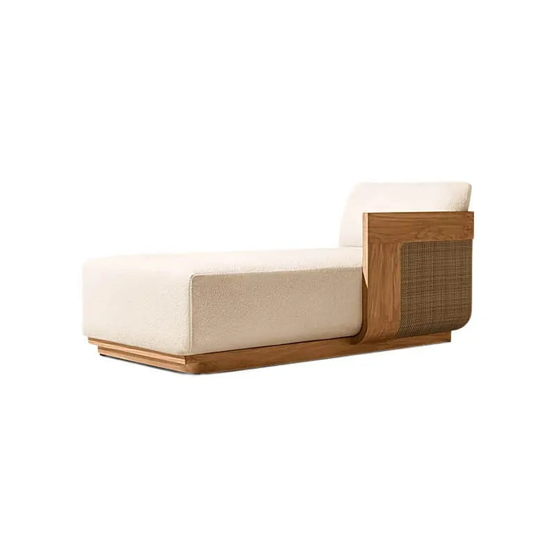 Teak Outdoor Sofa Conversation Set with PE Woven Frame and Coffee Table