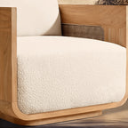Teak Outdoor Sofa Conversation Set with PE Woven Frame and Coffee Table