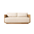 Teak Outdoor Sofa Conversation Set with PE Woven Frame and Coffee Table