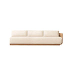 Teak Outdoor Sofa Conversation Set with PE Woven Frame and Coffee Table