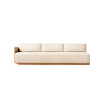 Teak Outdoor Sofa Conversation Set with PE Woven Frame and Coffee Table
