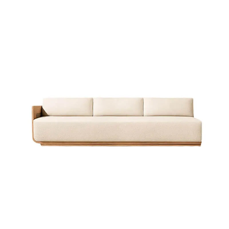 Teak Outdoor Sofa Conversation Set with PE Woven Frame and Coffee Table