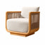Teak Outdoor Sofa Set with Curved Woven Frames and Round Table