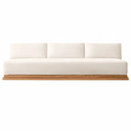 Teak Outdoor Sofa Set with Curved Woven Frames and Round Table