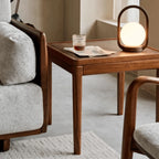 Teak Sofa Set with Deep Seats, Rounded Solid Wood Frame for Living Room