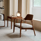 Teak Sofa Set with Deep Seats, Rounded Solid Wood Frame for Living Room