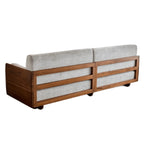 Teak Sofa Set with Deep Seats, Rounded Solid Wood Frame for Living Room