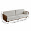 Teak Sofa Set with Deep Seats, Rounded Solid Wood Frame for Living Room Dimensions