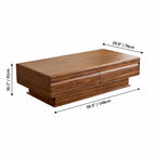 Teak Sofa Set with Deep Seats, Rounded Solid Wood Frame for Living Room Dimensions