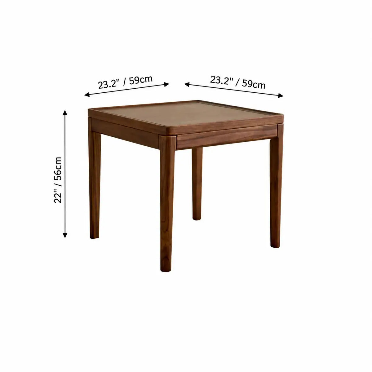 Teak Sofa Set with Deep Seats, Rounded Solid Wood Frame for Living Room Dimensions