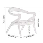 Teak Wood Comfy Accent Chair With Sherpa Fabric Cushion