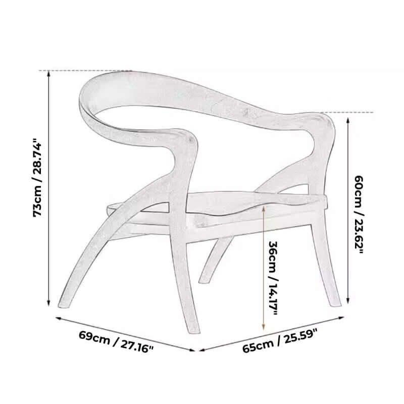 Teak Wood Comfy Accent Chair With Sherpa Fabric Cushion