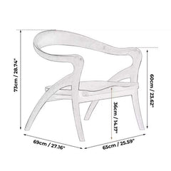 Teak Wood Comfy Accent Chair With Sherpa Fabric Cushion