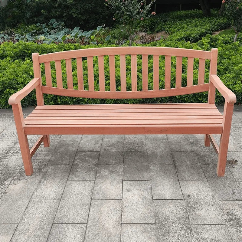 Teakholz Outdoor-Loungesitzbank mit Zapfenloch-Rahmen, klassische Garten- und Parkbestuhlung Zweitbild