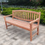 Teak Wood Outdoor Lounge Bench with Mortise-Tenon Frame, Classic Garden Park Seating