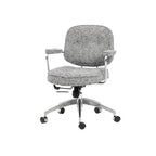 Textured Boucle Office Chair With Polished Aluminum Swivel Base