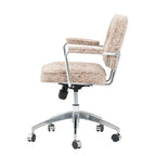 Textured Boucle Office Chair With Polished Aluminum Swivel Base