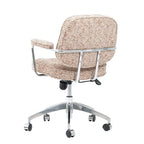 Textured Boucle Office Chair With Polished Aluminum Swivel Base