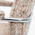Textured Boucle Office Chair With Polished Aluminum Swivel Base