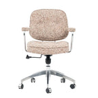 Textured Boucle Office Chair With Polished Aluminum Swivel Base