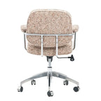 Textured Boucle Office Chair With Polished Aluminum Swivel Base