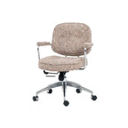 Textured Boucle Office Chair With Polished Aluminum Swivel Base