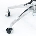Textured Boucle Office Chair With Polished Aluminum Swivel Base