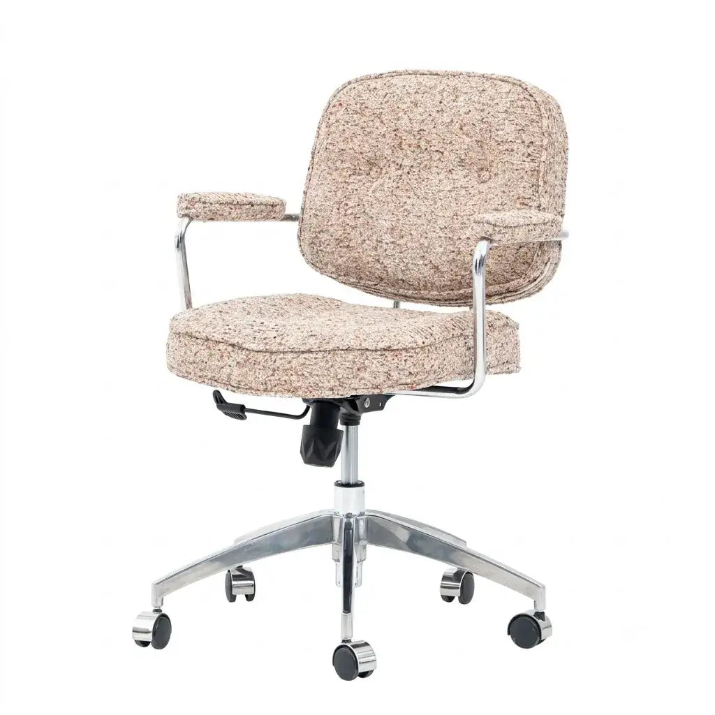 Textured Boucle Office Chair With Polished Aluminum Swivel Base Main Product Image Image principale du produit