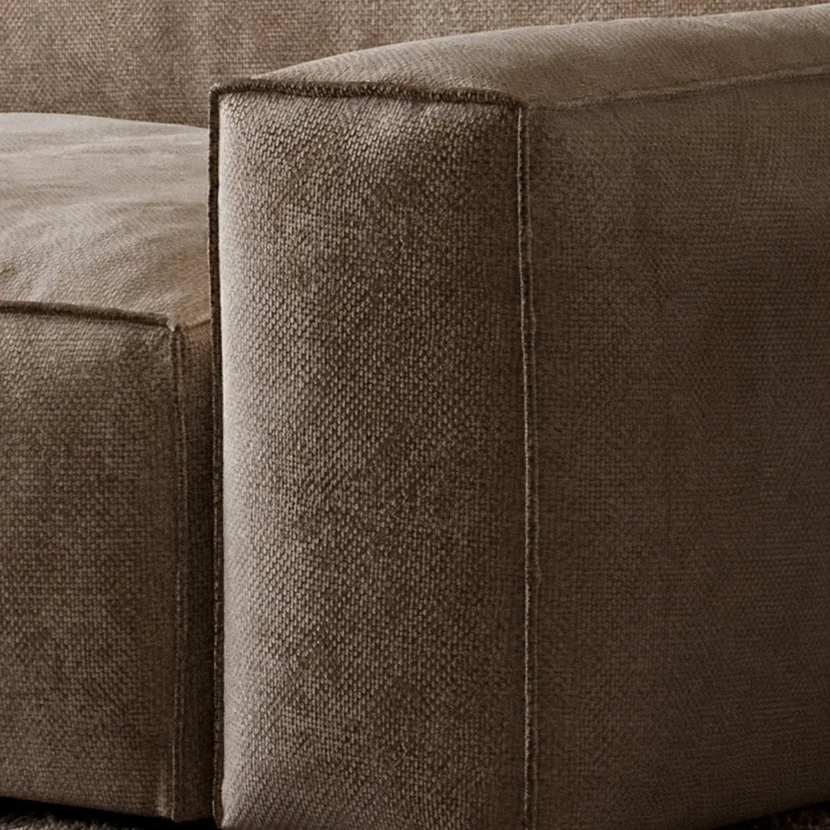 Textured Chenille-Linen Sofa with Block Silhouette and Relaxed Lounge Appeal