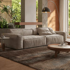 Textured Chenille-Linen Sofa with Block Silhouette and Relaxed Lounge Appeal