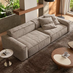 Textured Chenille-Linen Sofa with Block Silhouette and Relaxed Lounge Appeal