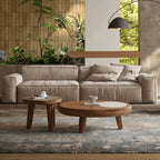 Textured Chenille-Linen Sofa with Block Silhouette and Relaxed Lounge Appeal