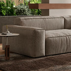 Textured Chenille-Linen Sofa with Block Silhouette and Relaxed Lounge Appeal