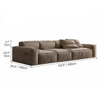 Textured Chenille-Linen Sofa with Block Silhouette and Relaxed Lounge Appeal Dimensions