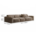 Textured Chenille-Linen Sofa with Block Silhouette and Relaxed Lounge Appeal Dimensions