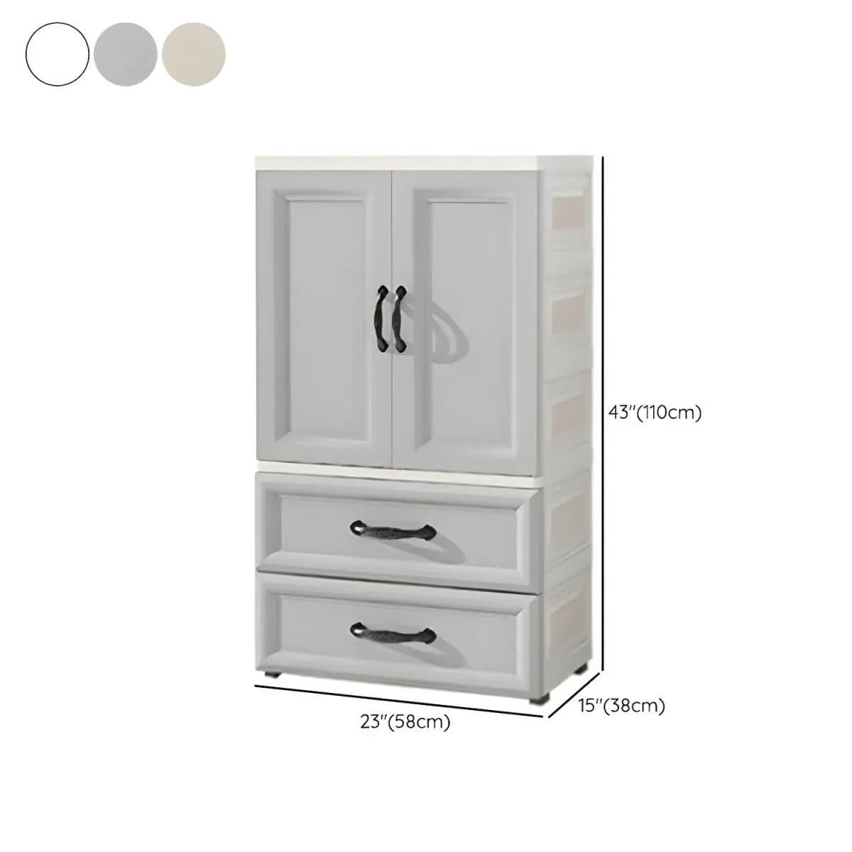 Textured Corner Wardrobe Armoire With Drawers and Hanging Rod Dimensions