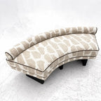 Textured Crescent Bench with Bolster Back, French Retro Sculptural Accent