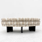 Textured Crescent Bench with Bolster Back, French Retro Sculptural Accent