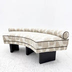 Textured Crescent Bench with Bolster Back, French Retro Sculptural Accent Main Product Image