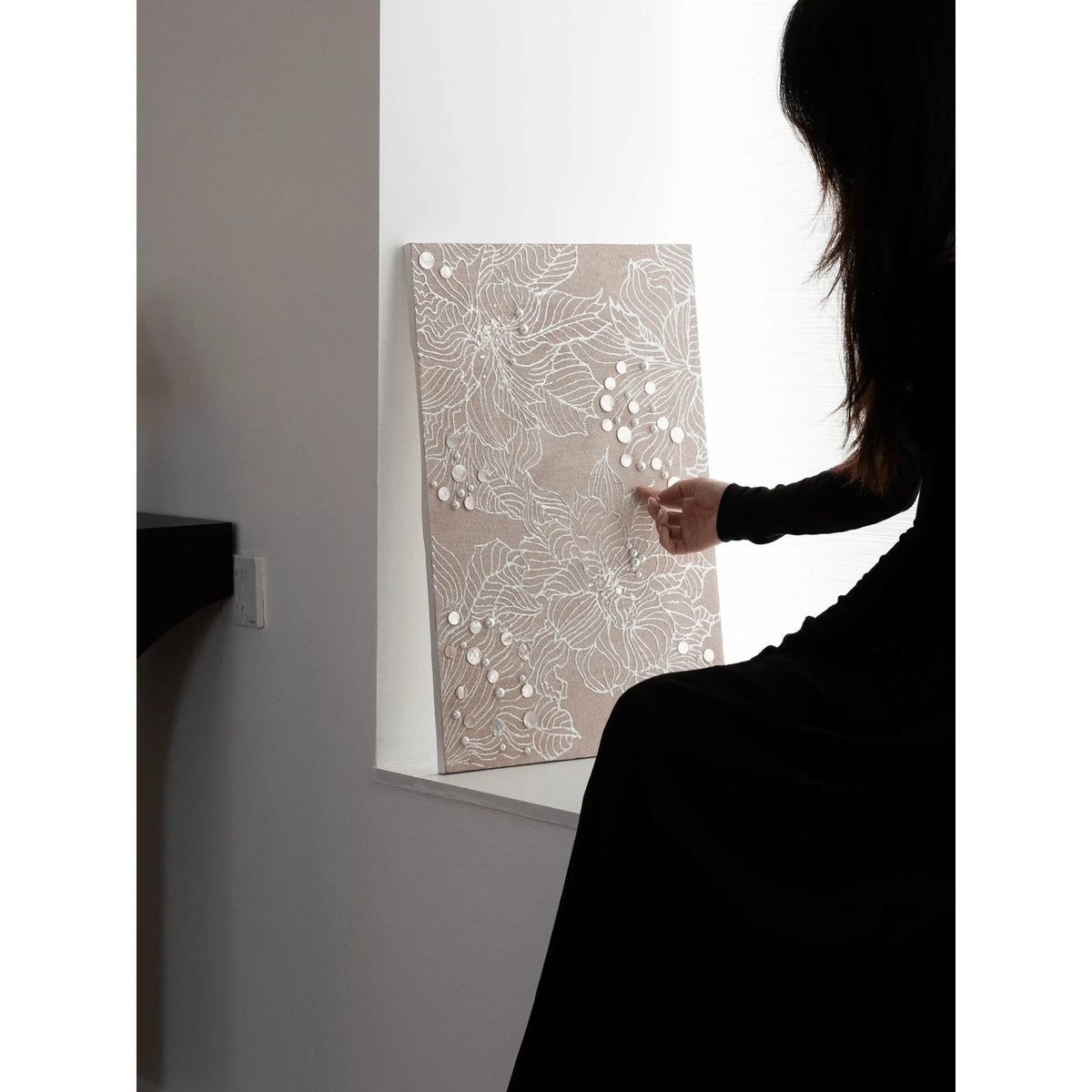 Textured Floral Mother of Pearl Wall Art for Elegant Hallways